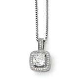 Sterling Silver 925 Necklace with CZ Embers Elegant Pendant - 18